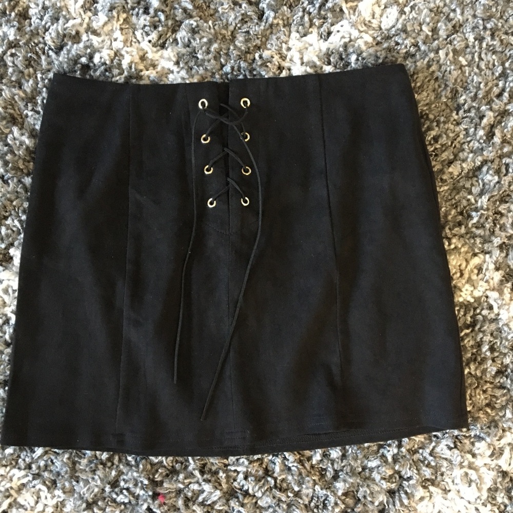 Lace up mini skirt